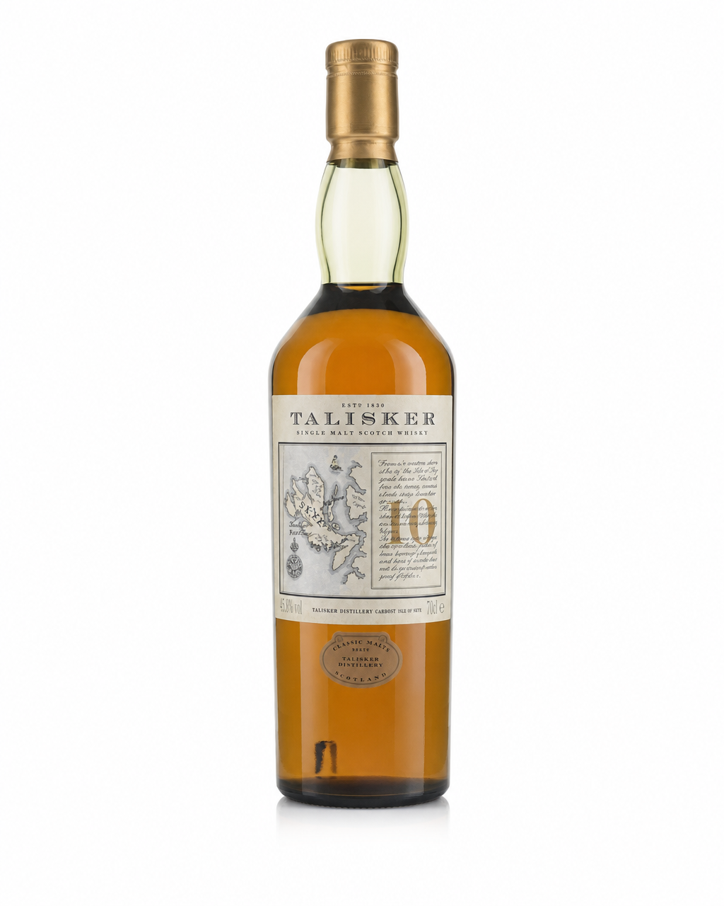 Talisker 10 Year Old / Bottled 1990s - Map Label bottle