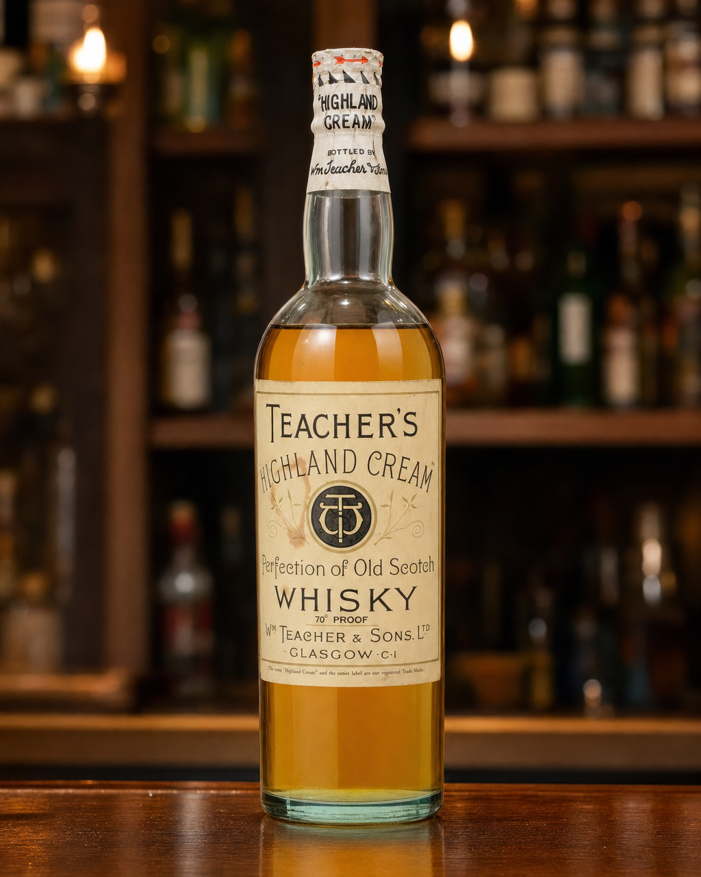 Teacher's Highland Cream bottle, alternate view