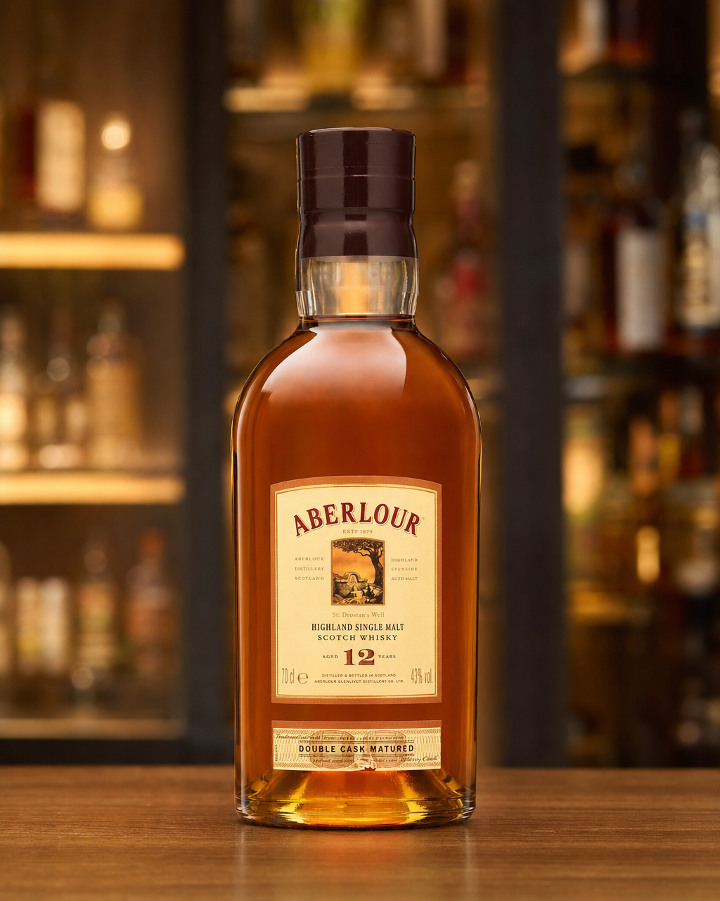 Aberlour 12 Year Old bottle, alternate view