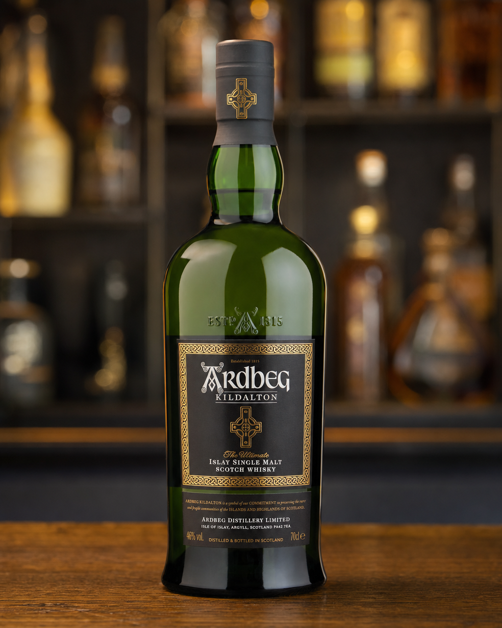 Ardbeg Kildalton bottle, alternate view