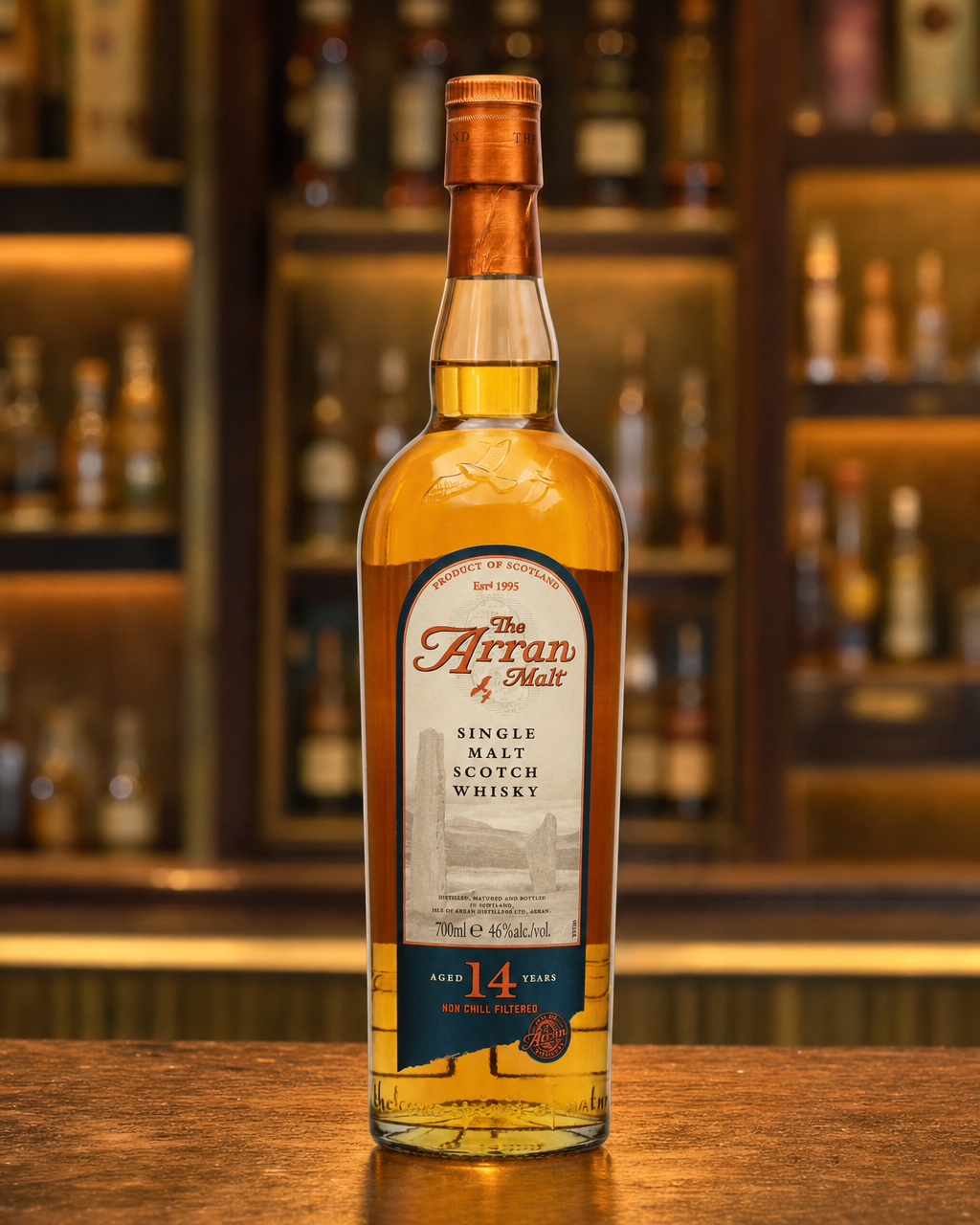 Arran 14 Year Old bottle, alternate view