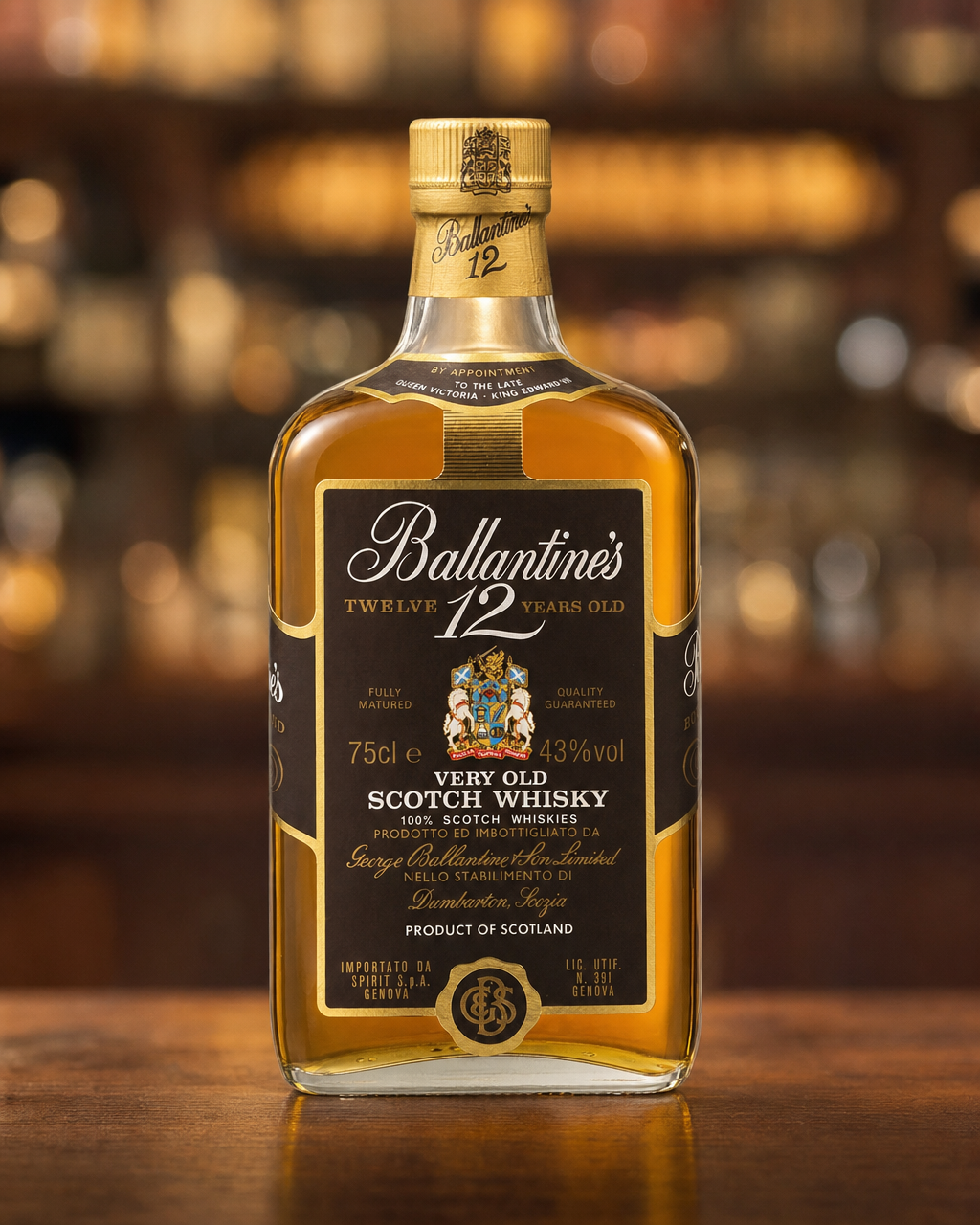 Ballantine's 12 Year Old bottle, alternate view