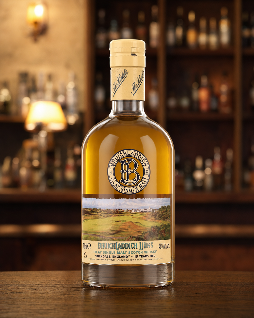 Bruichladdich Links 15 Year Old bottle, alternate view
