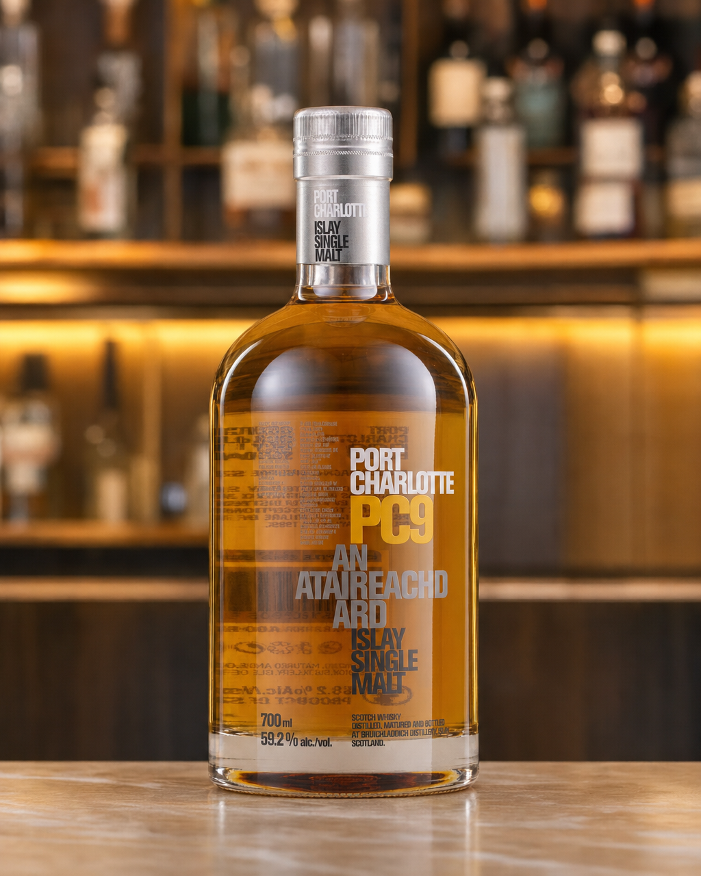 Bruichladdich Port Charlotte PC9 An Ataireachd Ard bottle, alternate view