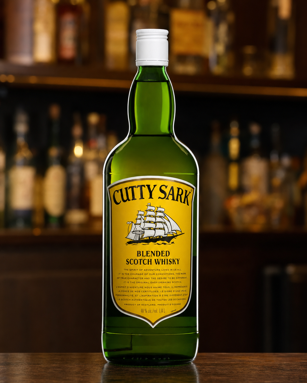 Cutty Sark bottle, alternate view