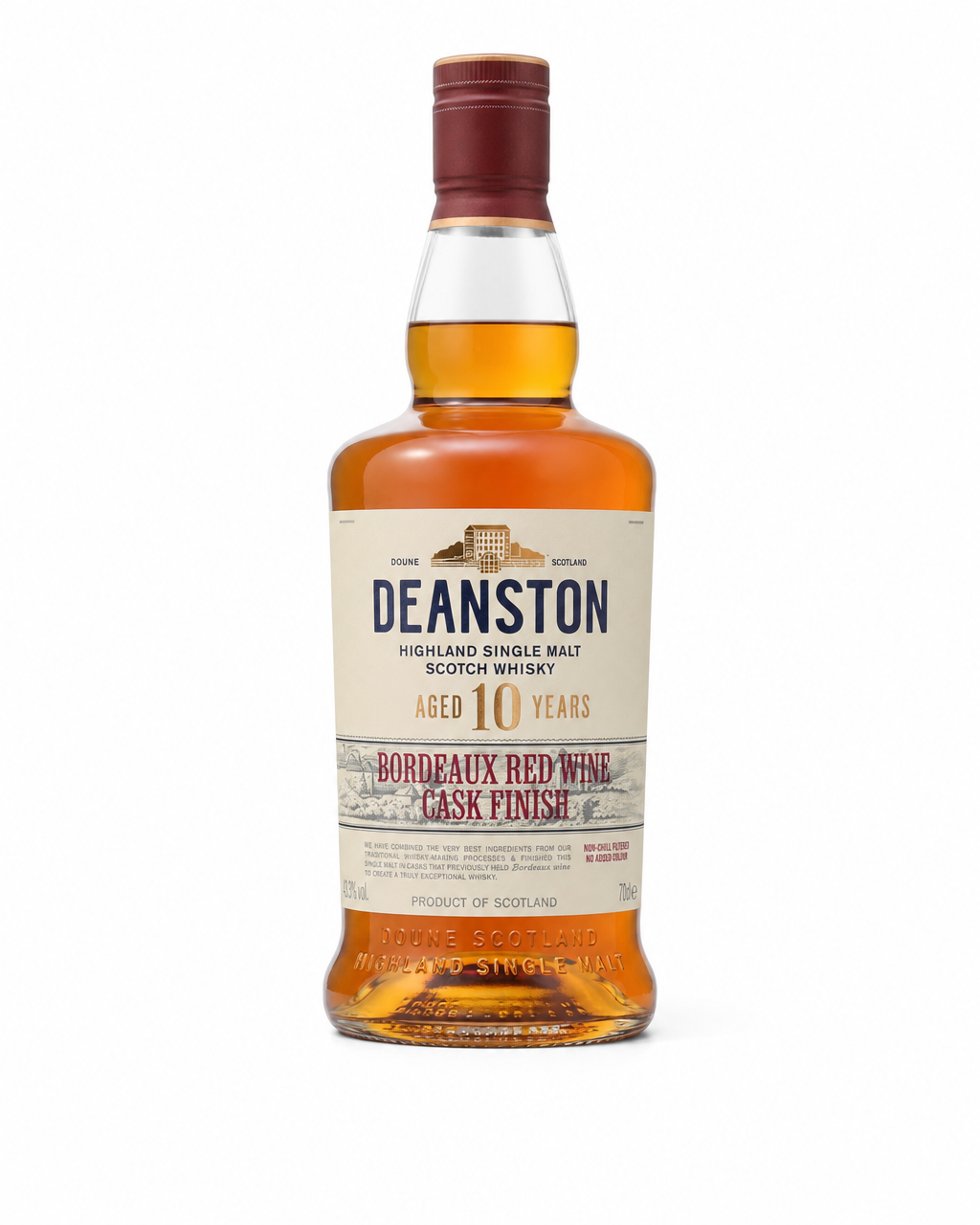 Deanston 10 Year Old Bordeaux Red Wine Cask Finish bottle