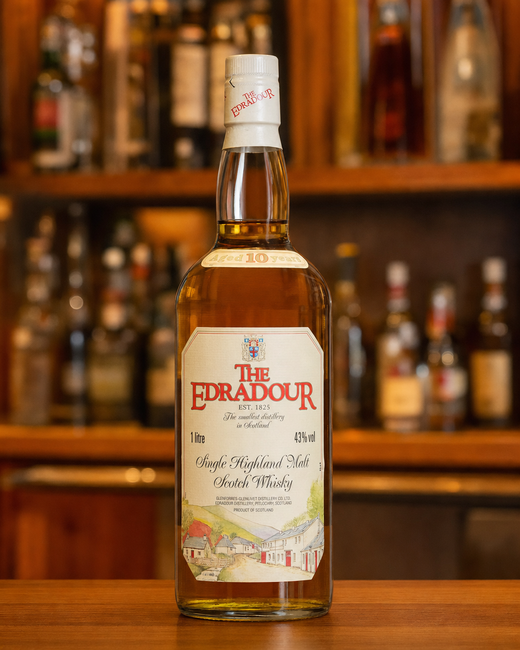 Edradour 10 Year Old bottle, alternate view