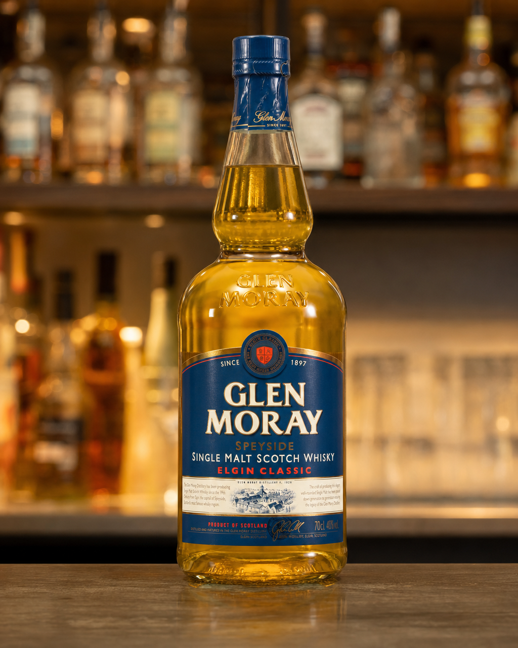 Glen Moray Elgin Classic bottle, alternate view