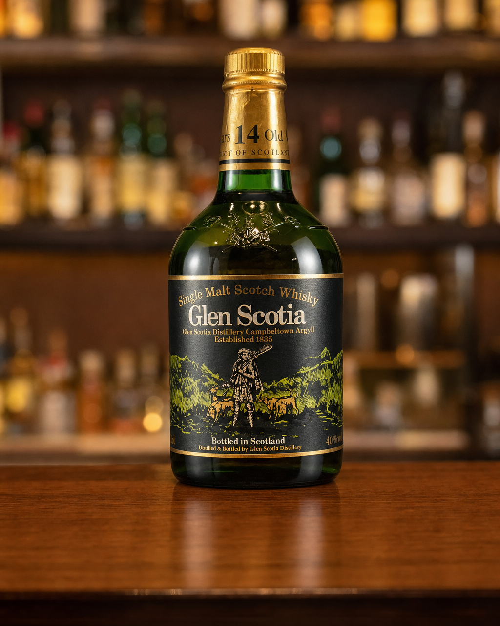Glen Scotia 14 Year Old bottle, alternate view