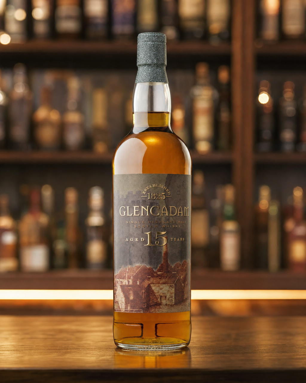 Glencadam 15 Year Old bottle, alternate view
