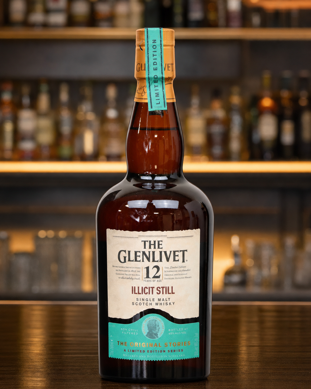 Glenlivet Illicit Still 12 Year Old bottle, alternate view