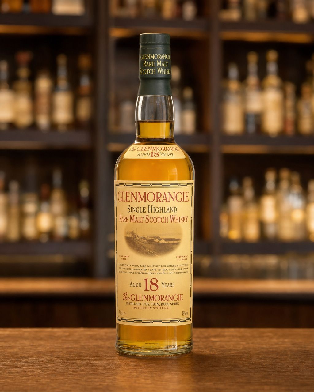 Glenmorangie 18 Year Old bottle, alternate view