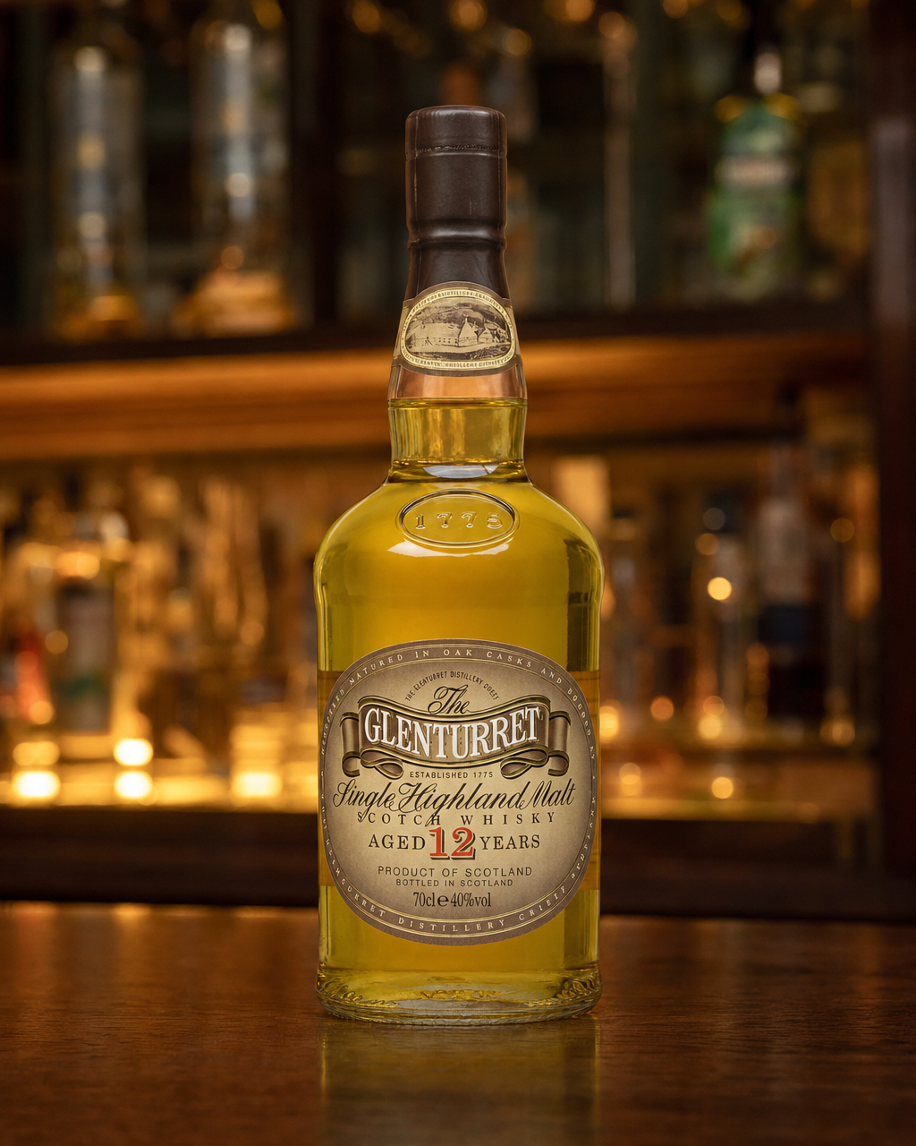 Glenturret 12 Year Old bottle, alternate view