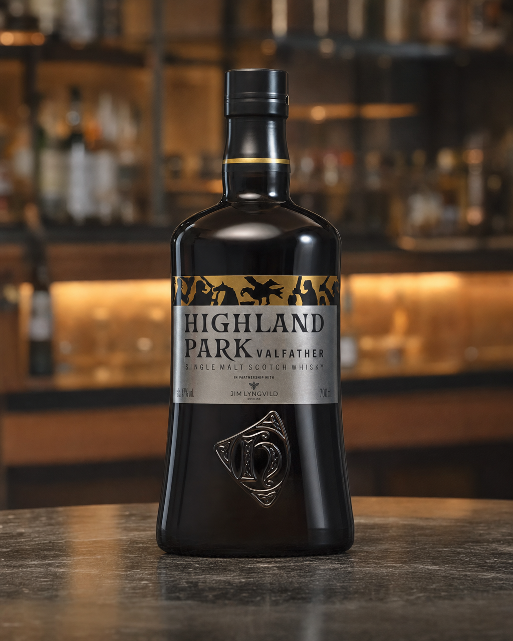 Highland Park Valfather bottle, alternate view