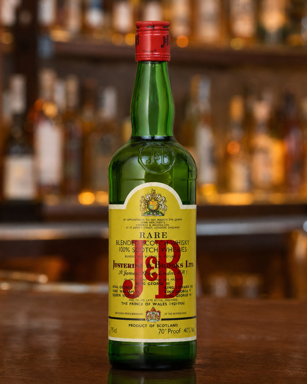 J & B Rare bottle, alternate view