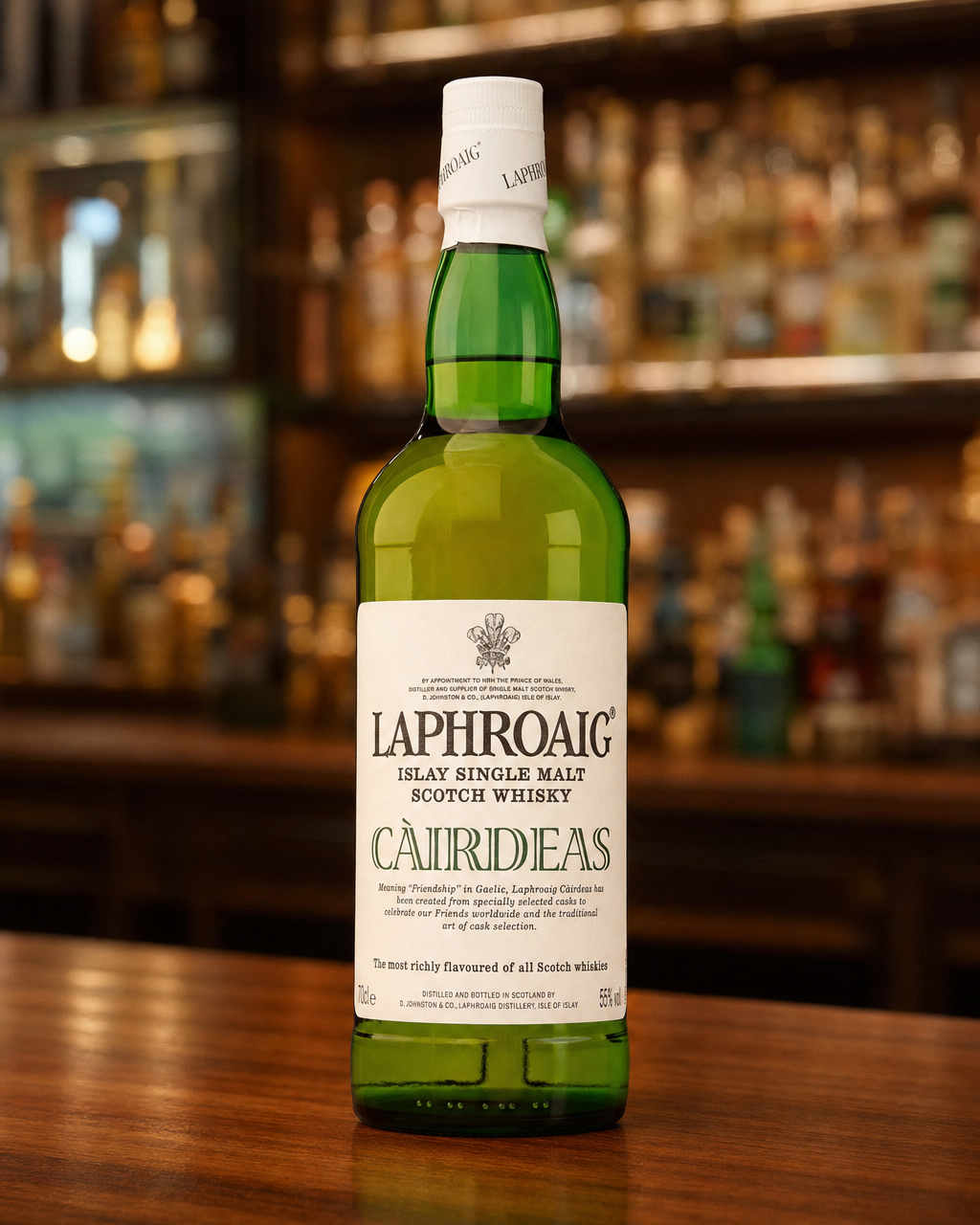 Laphroaig Cairdeas bottle, alternate view
