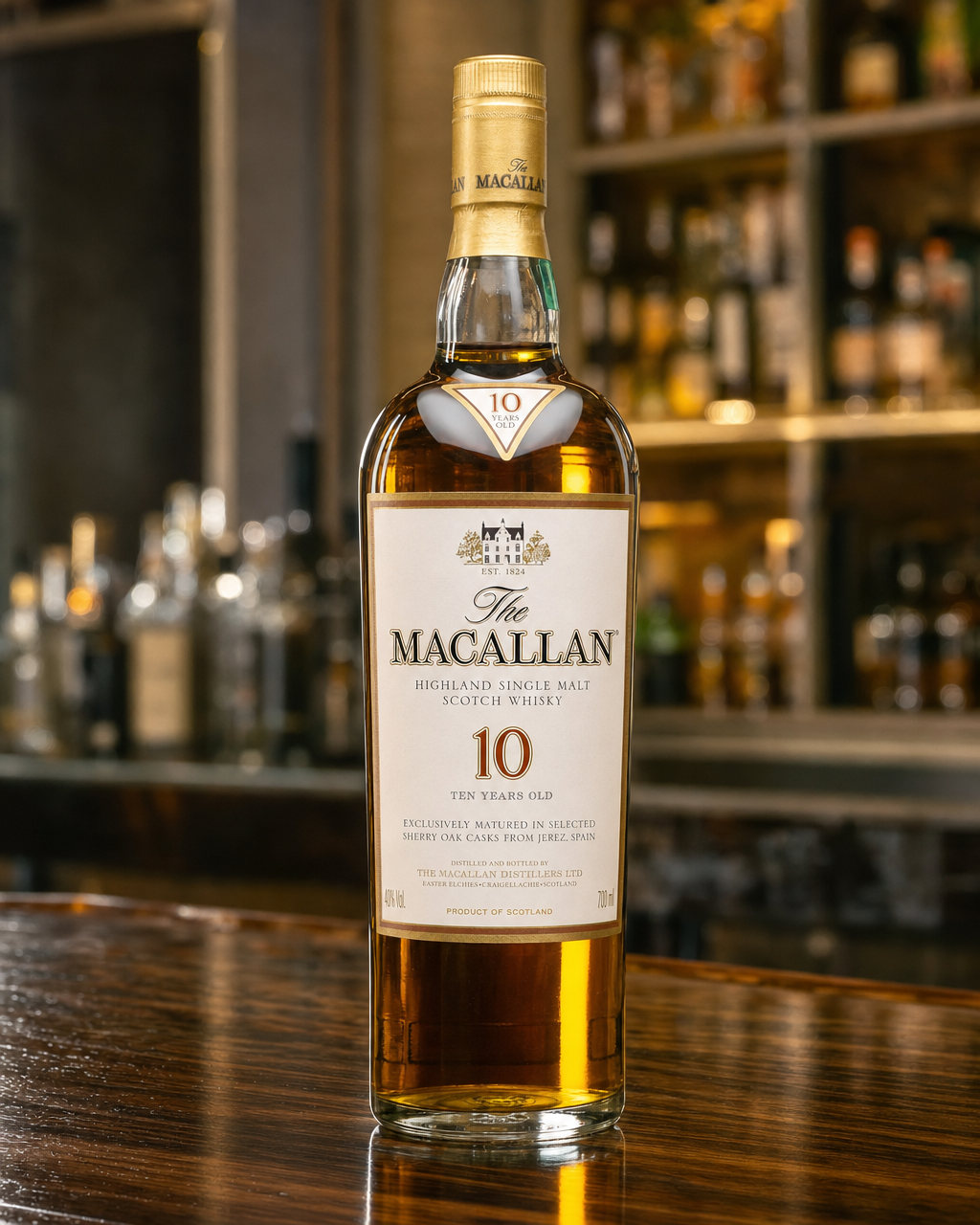 Macallan 10 Years Old / Sherry Oak bottle, alternate view