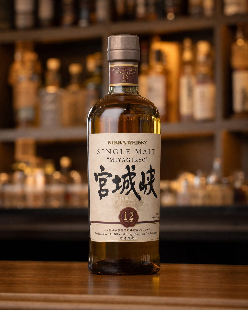 Nikka Miyagikyo 12 Year Old bottle, alternate view