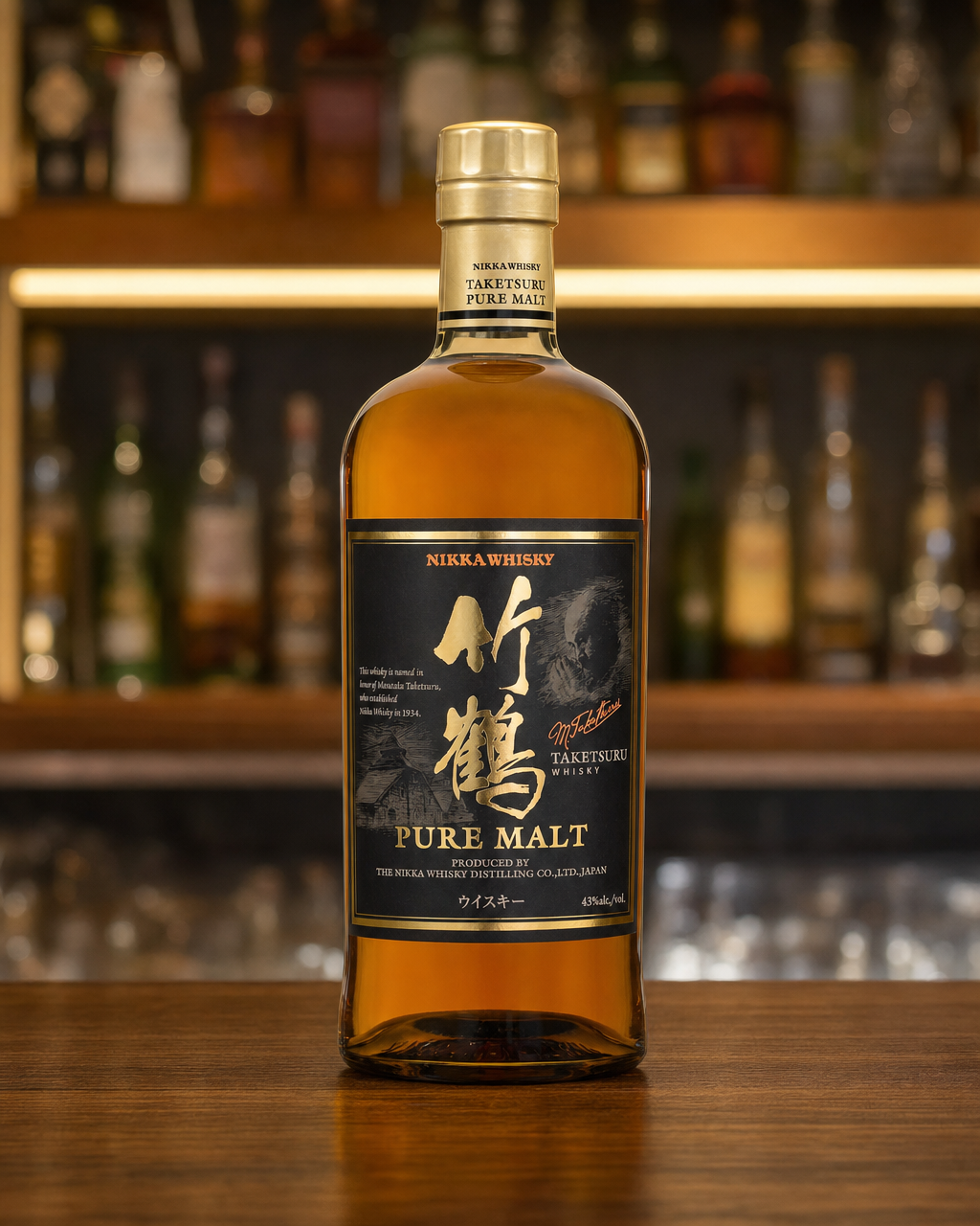 Nikka Taketsuru Pure Malt bottle, alternate view