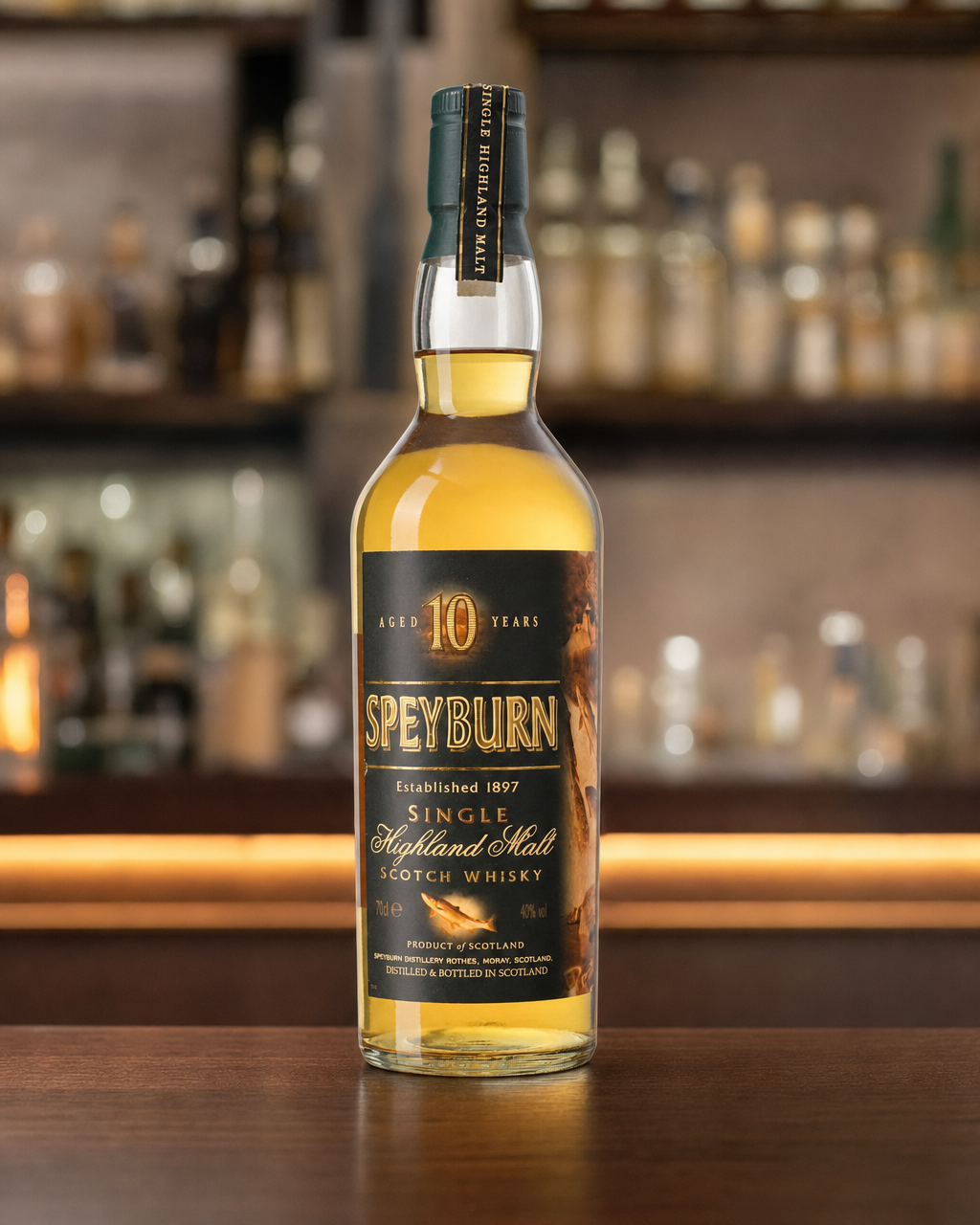 Speyburn 10 Year Old bottle, alternate view