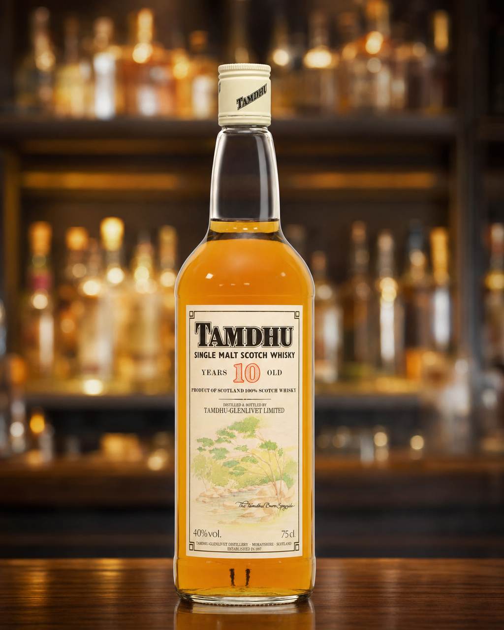 Tamdhu 10 Year Old bottle, alternate view