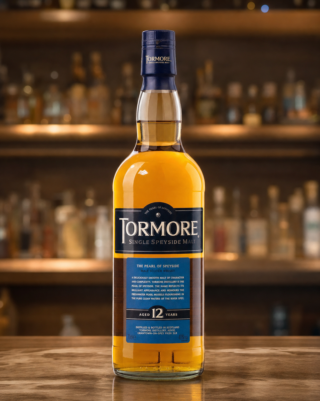 Tormore 12 Year Old bottle, alternate view