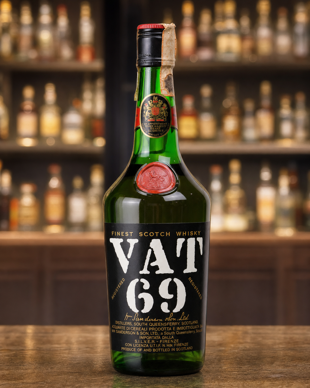 Vat 69 bottle, alternate view